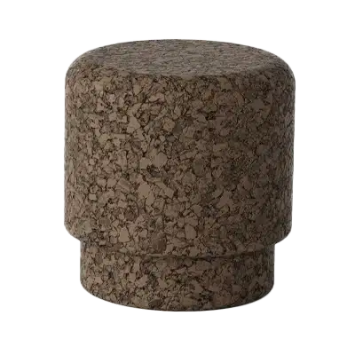 Dop de sticlă rotund din plută, textură maro.